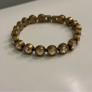 Touchstone Crystal by Swarovski Antique Gold Rivoli Bracelet